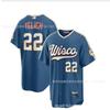 Milwaukee Brewers 22 Yelich Baseballtrikot Herren Sportshirt