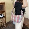 Bow Lattice Tote Bag Large Capacity Women Chic Underarm Bag Portable Pleated Dumpling Bag  Student