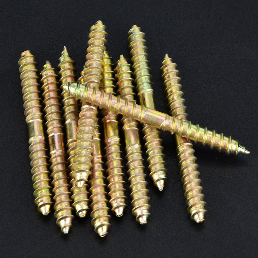 10 piezas 6*60mm Tornillo pasador Conector para muebles de carpintería Tornillo de doble extremo