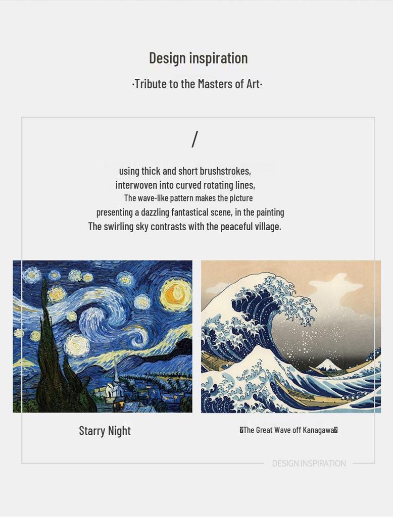 Van Gogh Starry Night & Kanagawa 3D Building Blocks Toy - Decorative Desktop Assembly for Kids