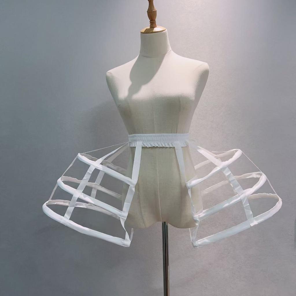 Women's Baroque Pannier Petticoat Victorian Bustle Cage Hoop Skirt Underskirt Crinoline Cosplay Vintage