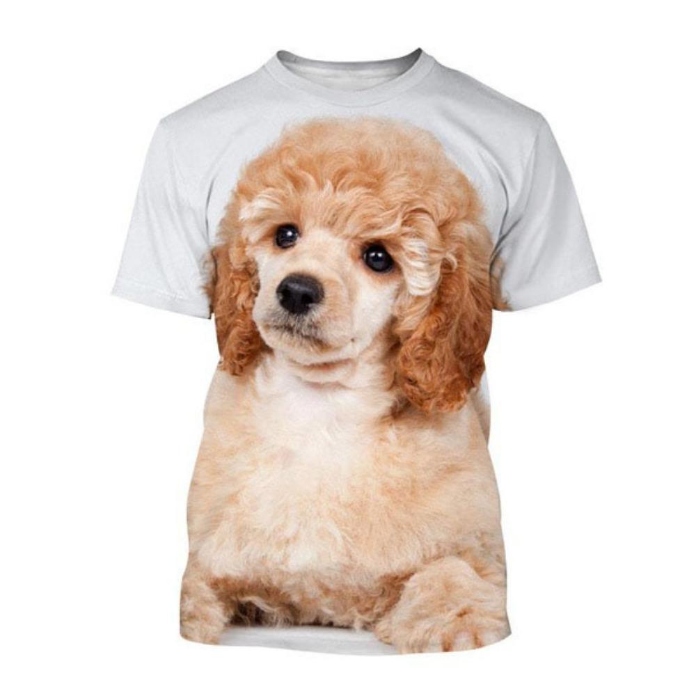 Kawaii Poodle Dog 3D Print Animal T-shirts Men Woman Fashion Streetwear Short Sleeve T Shirt Harajuku Tops Tees Kids Clothing
