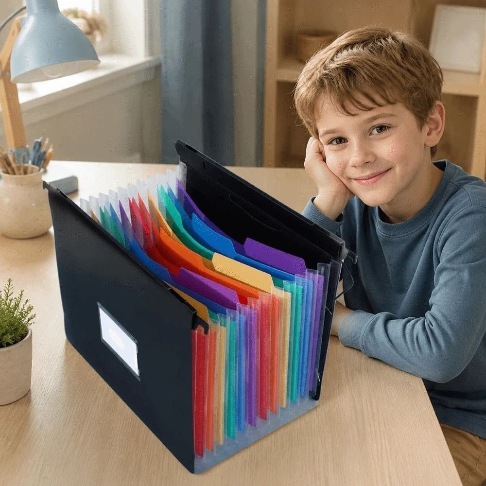 Dustproof Test Paper Storage Bag 7/13 Pockets Accordion File Folder Stationery