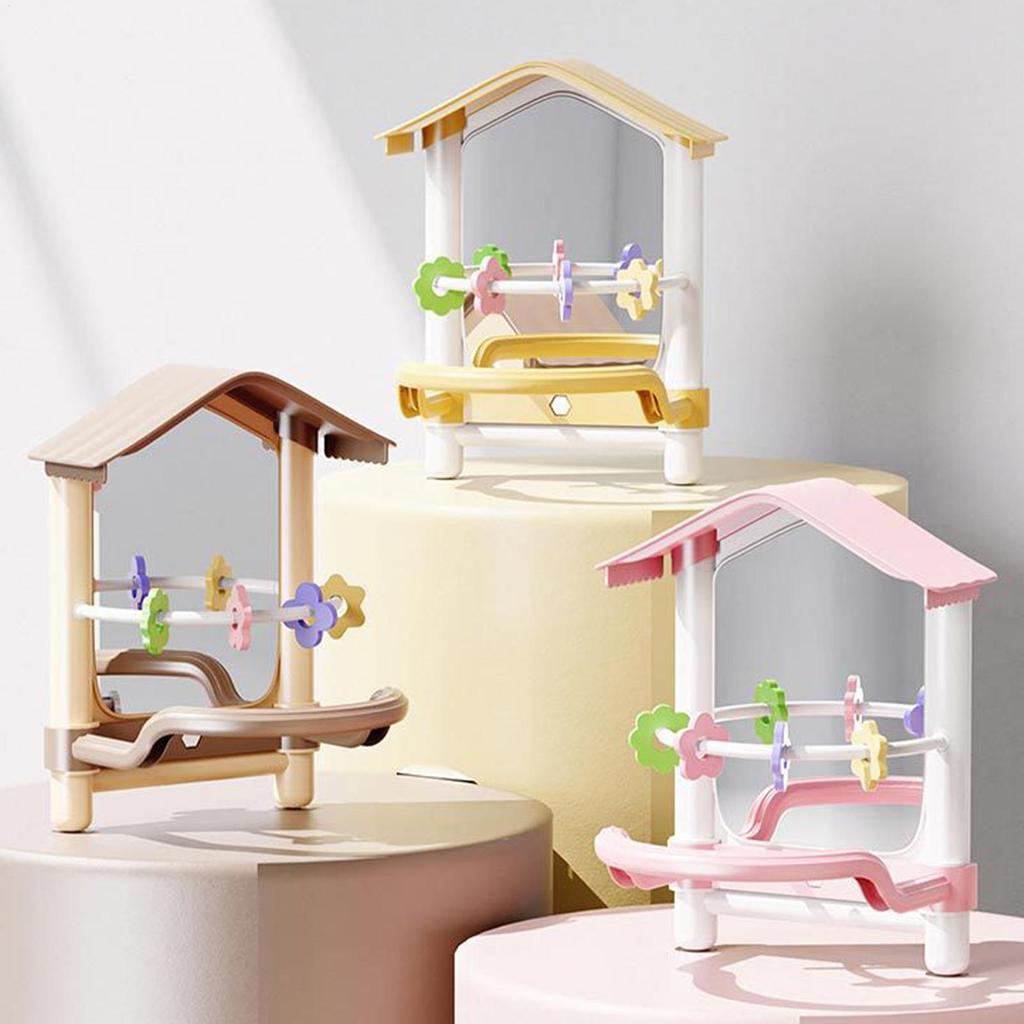 Parakeet Perches With Mirror Bird Cage accessory Pet Supplies for Chewing Playground Indoor Outdoor Yard Garden Patio Courtyard