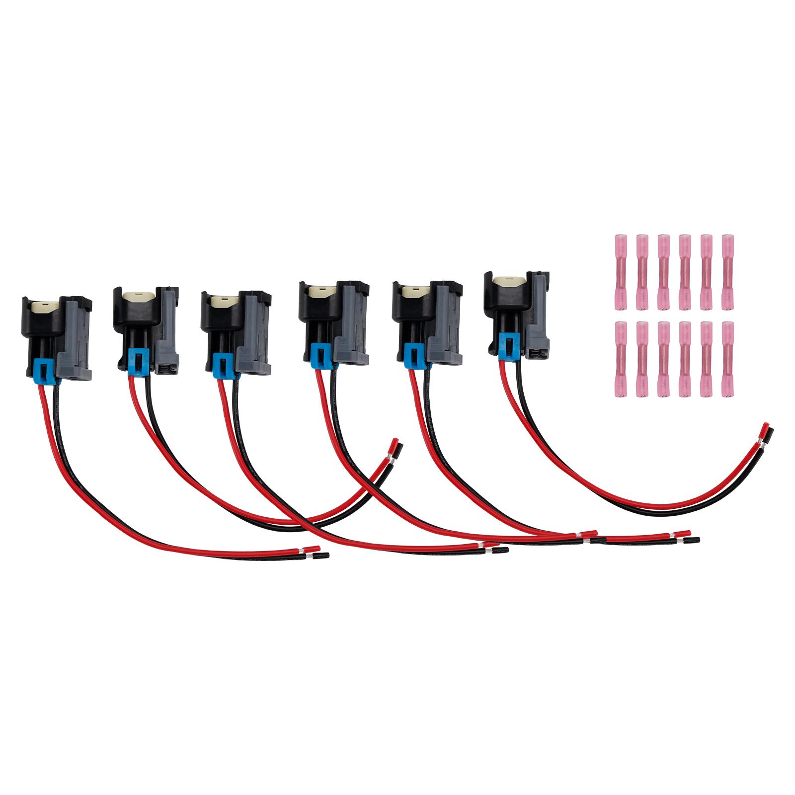 

6PCS Fuel Injector Connector Pigtail Plug Wiring Harness Fit Ford Fit Chevrolet Dodge Ram