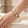 Stainless Steel Beaded Stretch Bracelet Sunflower Bee Pendant Hand Chain Charm Bracelet  Garden