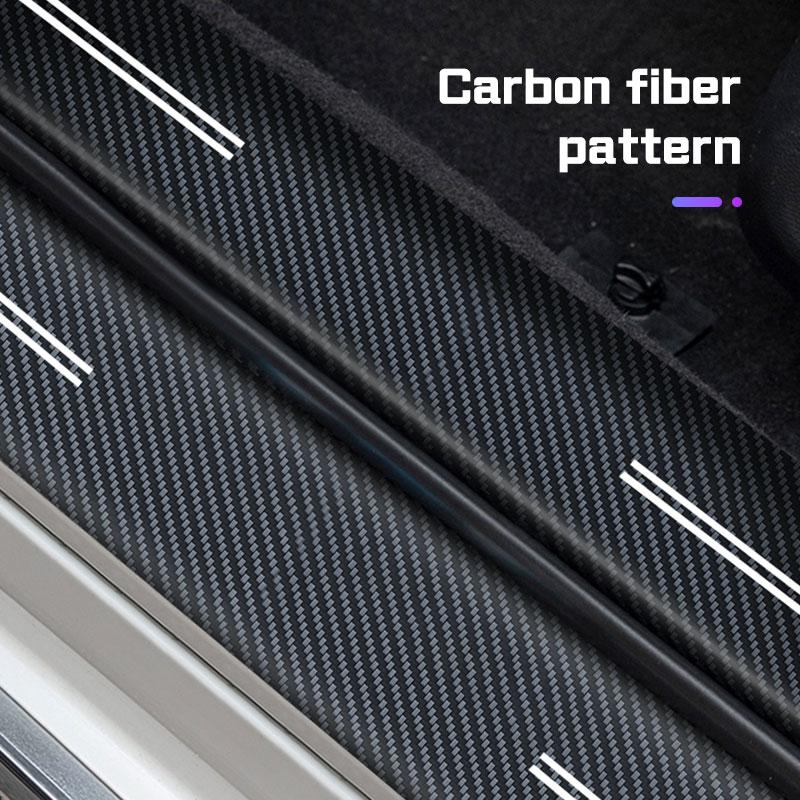 For Hongqi H5 H6 H9 E-QM5 HS3 HS5 HS6 HS7 E-HS3 E-HS9 LS5 Car Threshold Strip Carbon Fiber Film Door Sill Stickers Accessories