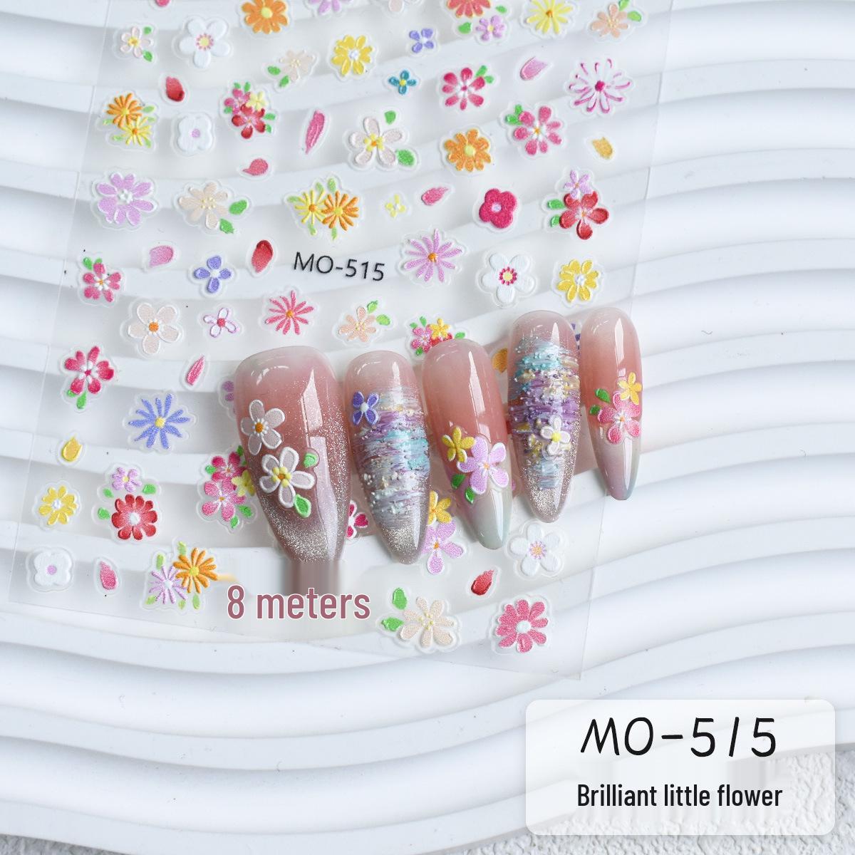 

2025 Spring INS Style Flower Nail Stickers: Wearable Simple Floral Decorations