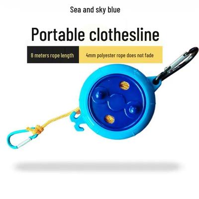 Portable 8m Non-slip, Windproof Clothesline with Retractable Clips for Indoor/Outdoor Travel and Business Trips.