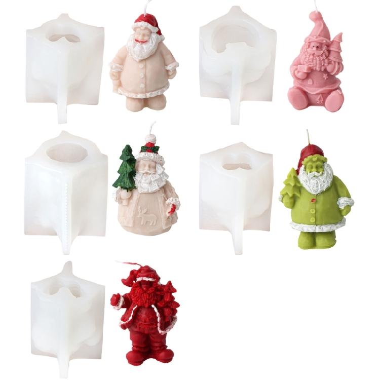 Silicone Molds Ornament Molds Santa Claus Theme Silicone Candle Molds Candle Making Supplies Silicone Texture for Candle