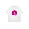 Oversized T Shirt Dress Black Ballerina Silhouette Pink Moon And Tree Print Casual Streetwear For Women
