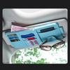 Sunshade Storage Bag Pu Leather Multi-Pocket Net Zipper Car Sun Visor Organizer Sunglasses Holder For Car Interior Accessories