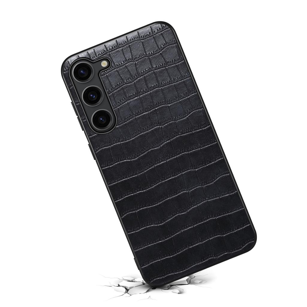 For Samsung Galaxy S23 Case Crocodile Texture PU+PC+TPU Well-protected Phone Cover