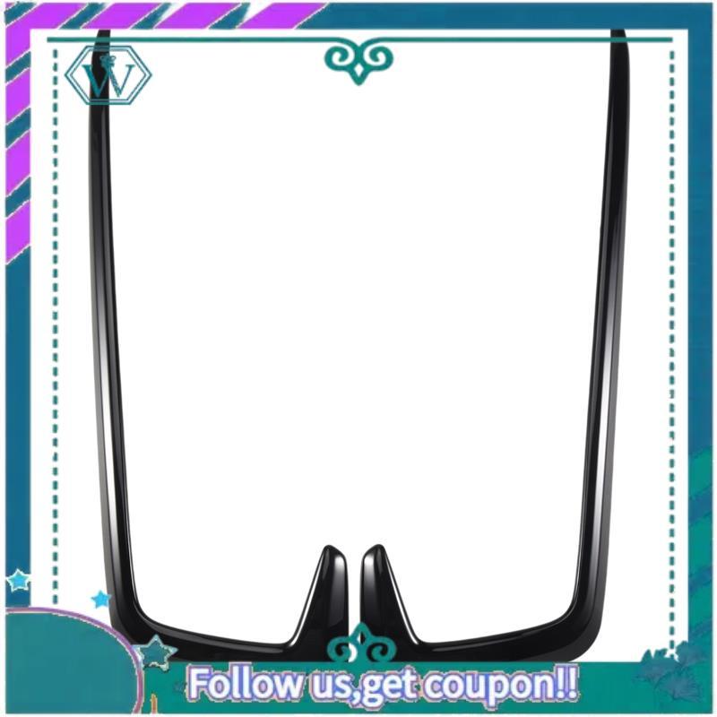 AA92-2Pcs Gloss Black Exterior Front Fog Light Lamp Cover Trim Fit For Honda Civic -