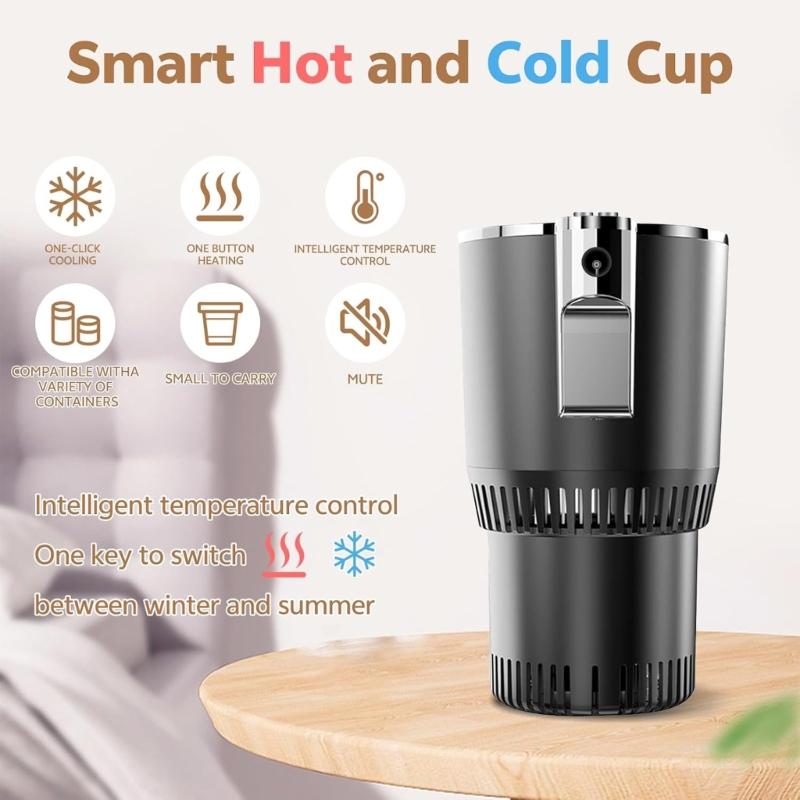 Easy Carry  Electric Beverage Mug with Quick Hot & Cold Function Vehicles Cup Warmer & Cooling  for Commuting & Long Drives