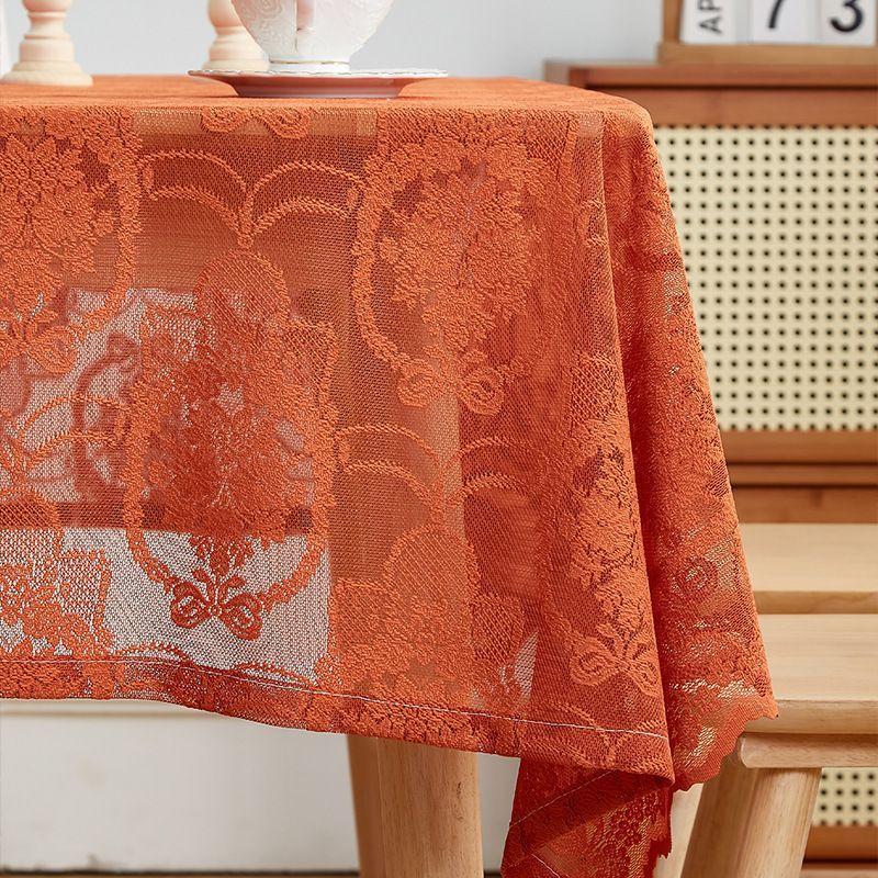Light Luxury Pastoral White Lace Tablecloth Embroidered Cloth Round Table Square Table Rectangular Tablecloth Table Cloth