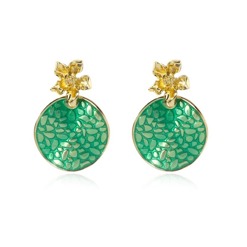 European Stylish American Metal Flower Earrings For Women Multiple Colors