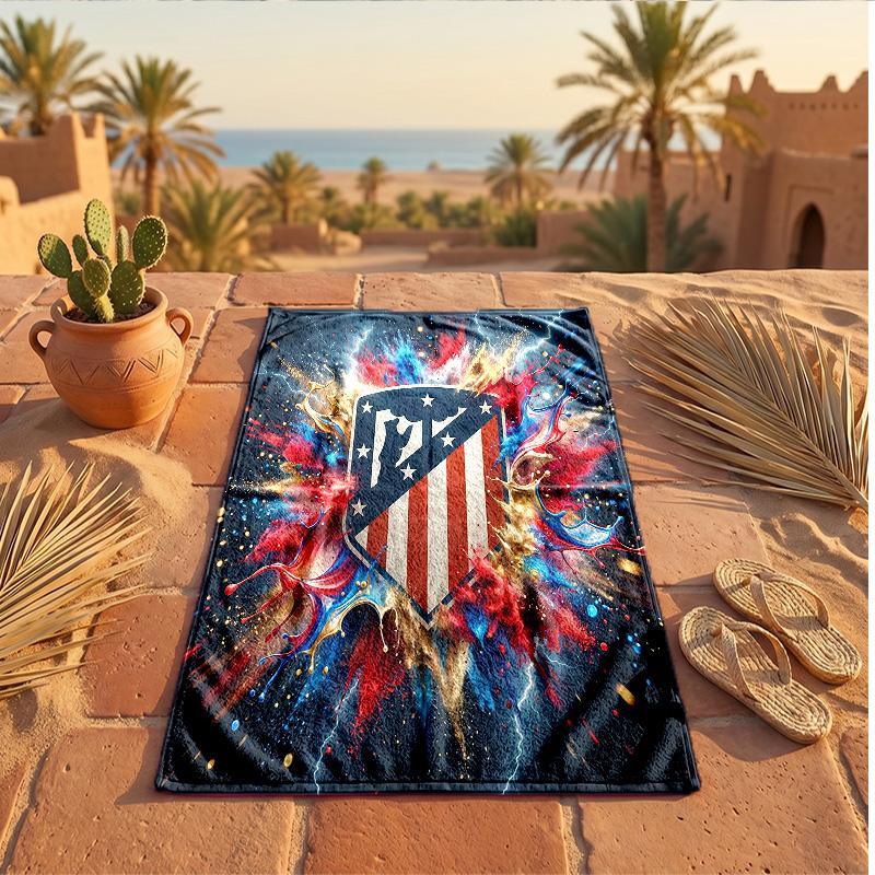 Atletico Madrid Print Microfiber Beach Towel Quick Dry Absorbent Large Towel For Beach Swimming Travel