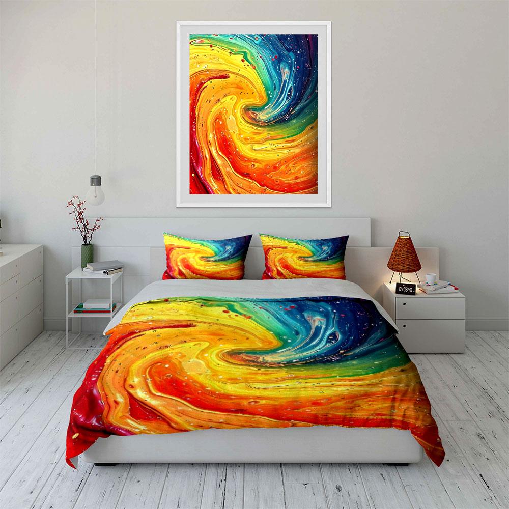 Colorful Abstract Three-Piece Decor Multiple Sizes Kid'S And Adults' Bedroom Exquisite 3Pc Bedding Set, Gift