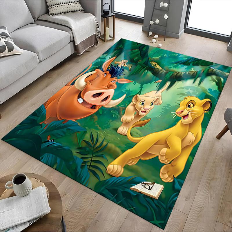 Lion Adventure Carpet For Playroom Bedroom Living Room Sofa Home Decorkids Game Area Rug Nonslip Floor Mat