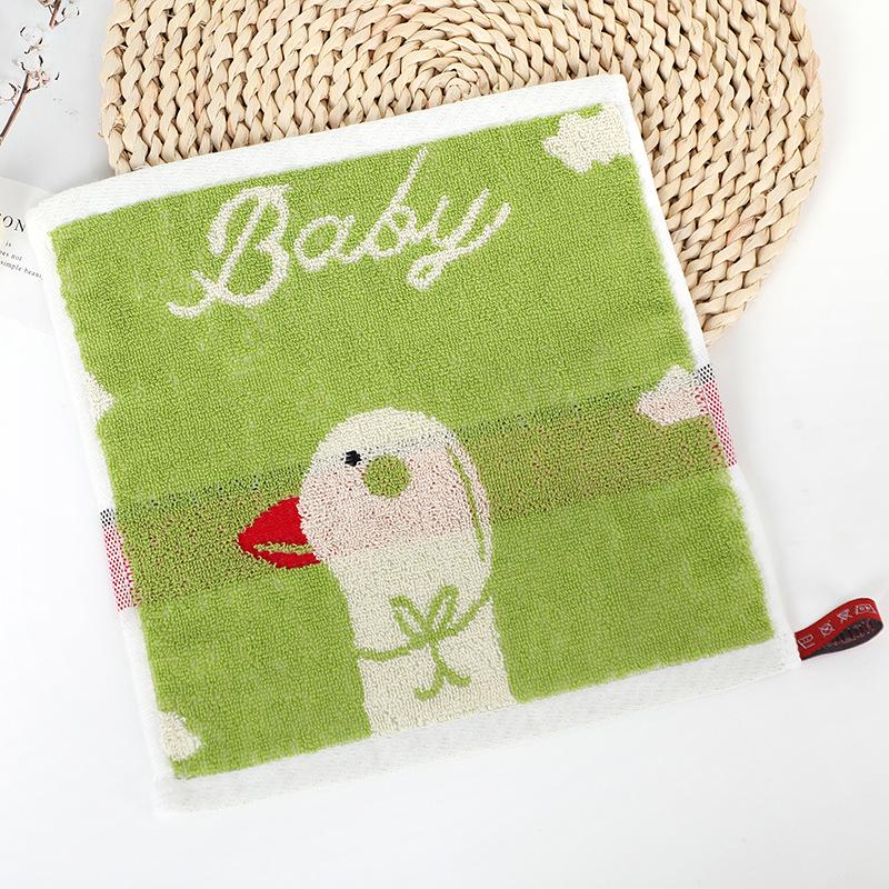 Cartoon Puppy Bear Quick-Drying Jacquard Hand Towel, 100% Cotton, 25x25 cm.