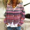 3D printed women's cardigan soft sweater casual jacket knitted sweater fashion flower series