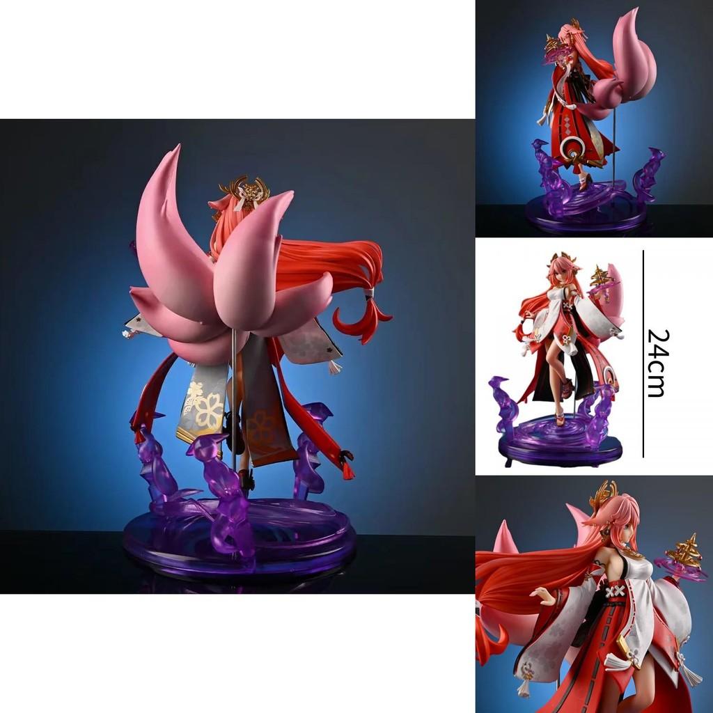 Exquisite Genshin Impact Yae Miko Pvc Figure Stunning Shrine Maiden Dcor Piece