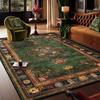 Retro Bohemian Persian Green Carpet for Living Room Comfortable Soft Non-slip Bedroom Rugs Classical Entrance Door Mat Washable