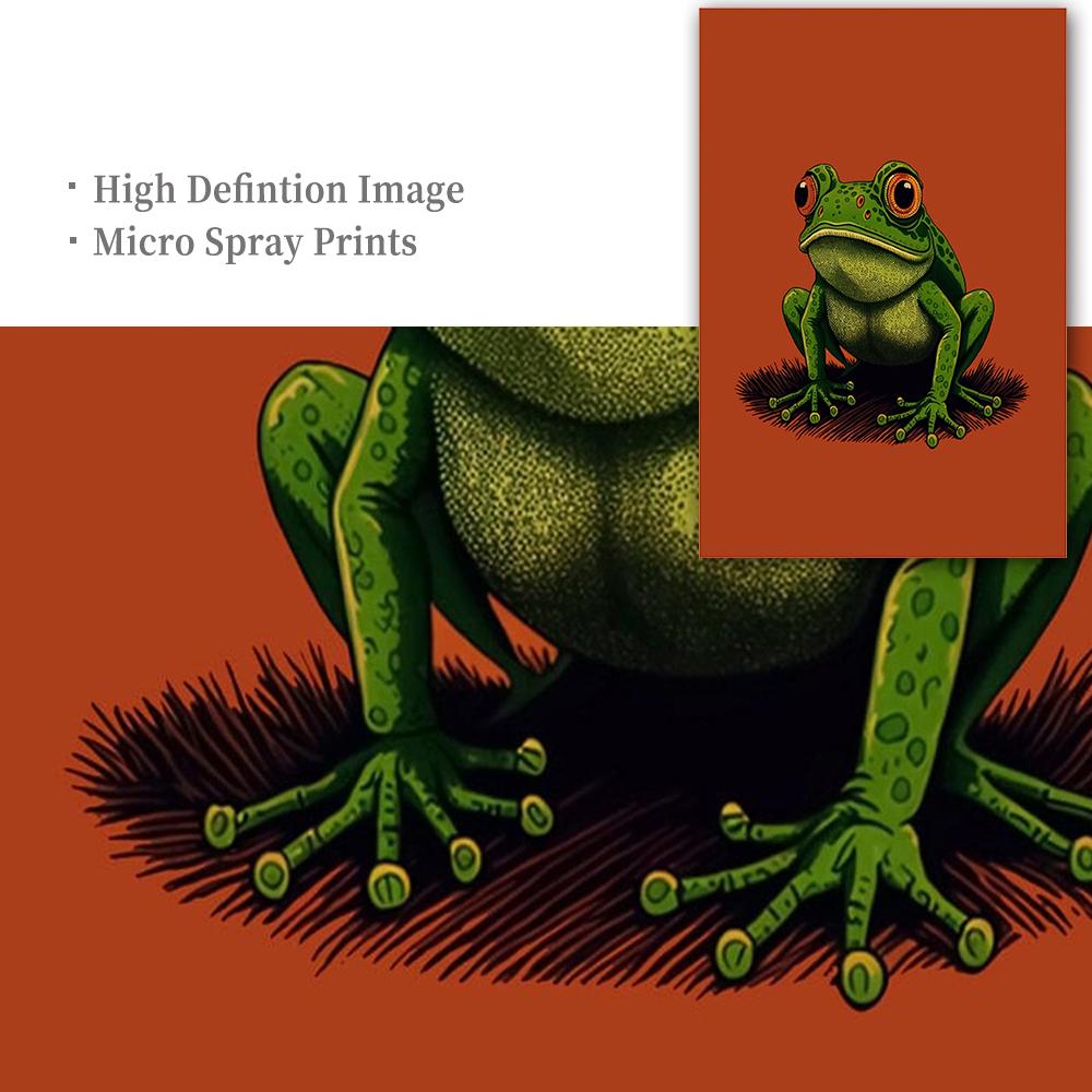 Retro Frog Wall Art Poster Retro Aesthetic Wall Decoration Red and Green Art Canvas Painting Bedroom Study