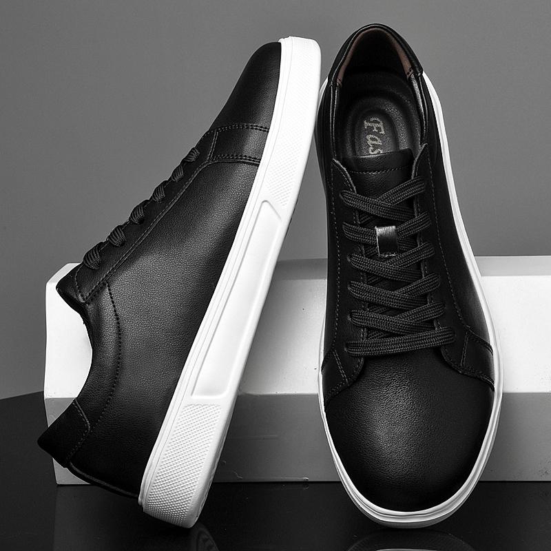 New Casual Leather Mens Walking Board Shoes High Quality Outdoor Non-Slip Sneakers Leisure Walk Oxford Shoes Travel Trainers