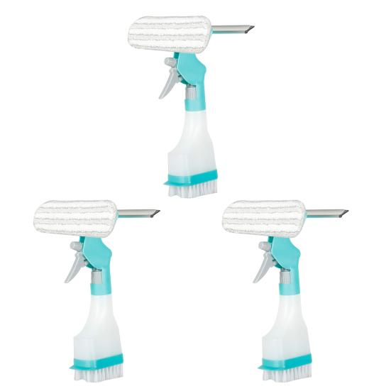 1/2/3Pcs Window Wiper 4-in-1 Glass Cleaner Tool with Spray Bottle Scrubber Scraper Sprayer Multifunctional Window Cleaning Kit