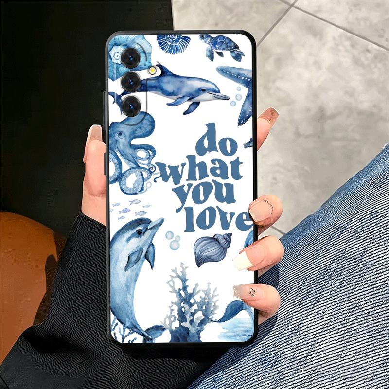 Ocean Cute Dolphin Soft Phone Case for Samsung A17 A37 A57 A16 A26 A36 A56 A15 A25 A35 A55 A14 A24 A34 A54 A13 A23 A33 A53 A52 A