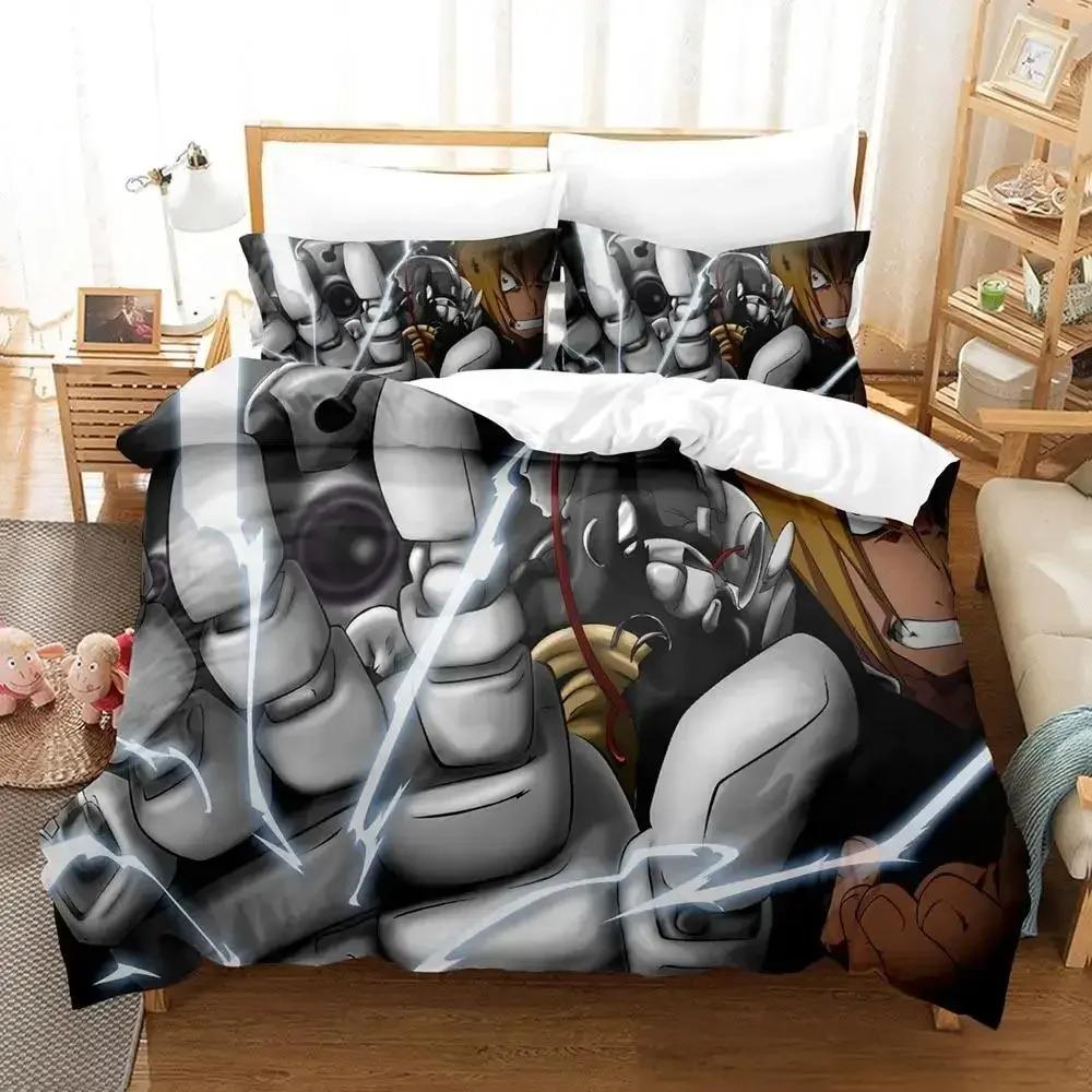 Fullmetal Alchemist Bedding Set Single Twin Full Queen King Size Bed Set Aldult Kid Bedroom Duvet Cover Sets 3D Print Anime Bed