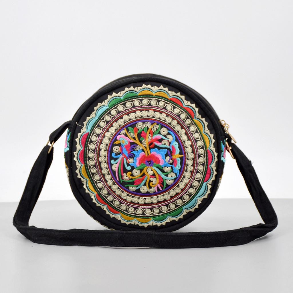 Canvas Ladies Bag With Embroidery For Daily Casual Use