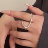 Zinc Alloy Double Finger Ring Hip Hop Hollow Ring Fashion Open Ring  Daily Wear