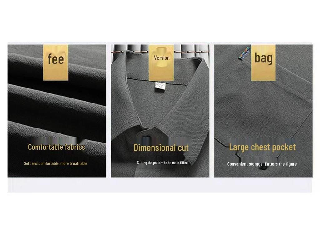 Ice Silk Short-Sleeve Shirt & Lapel Two-Piece Summer Set for Middle-Aged and Elderly Men