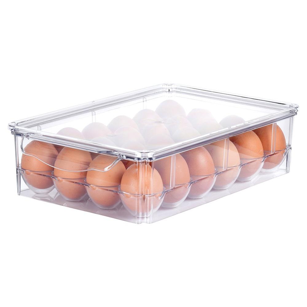 Egg container with lid for 24 eggs