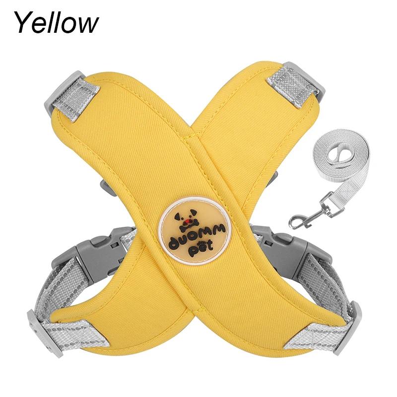 Adjustable Reflective Dog Harness Vest with Leash Set, Breathable Mesh for Small Medium Dogs & Cats, Outdoor Walking Chest Strap
