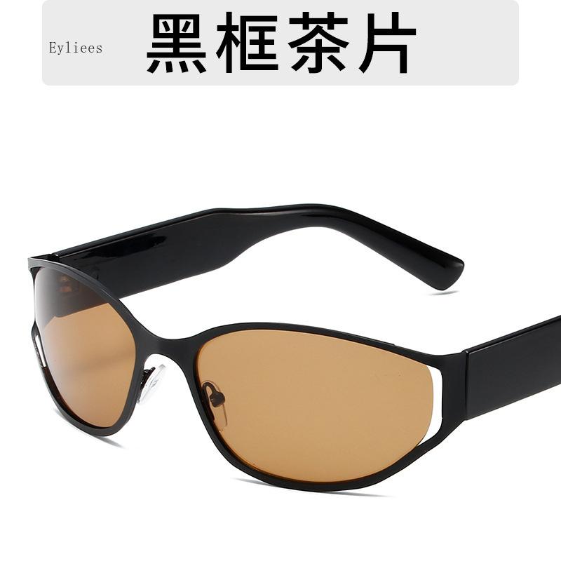 Vintage Oval Punk Sunglasses Female Luxury Design Curved Frames Sun Spectacles Male Fashion Eye Spectacles Shades Goggles UV 400 Protection