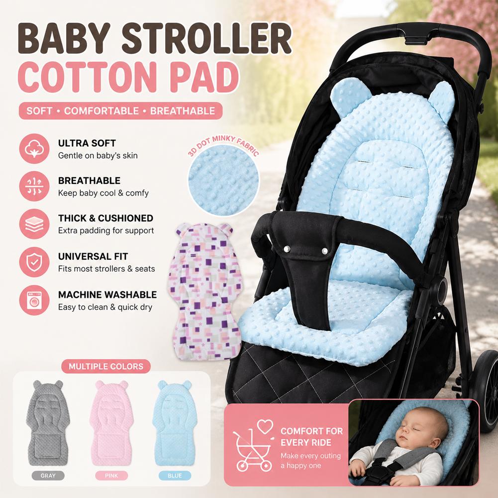 Comfortable Cotton Baby Stroller Pads Four Seasons General Soft Seat Cushion Child Cart Seat Mat Kids Pushchair Cushion