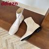 Fashion Fashion Round Toe Ladies Modern Ankle Boots Shoes Zippers Women Stretch Short Boots Female With Round Heel Shoes Pumps