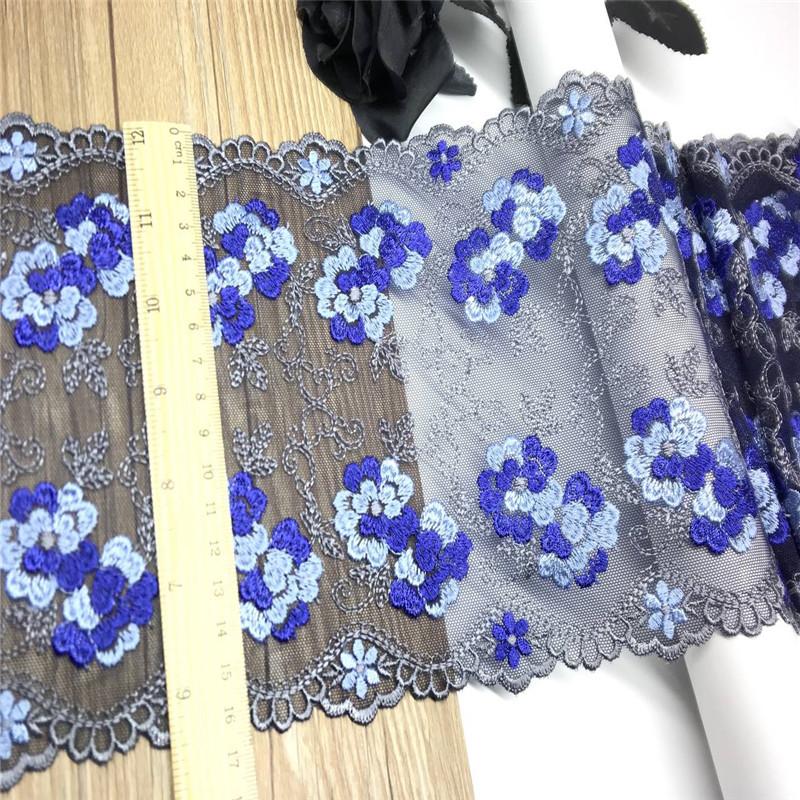 1m x 17cm Floral Embroidery Net Lace Fabric for Lingerie, Bra, Underwear, Dress, Garment, Home Decro and DIY Sewing