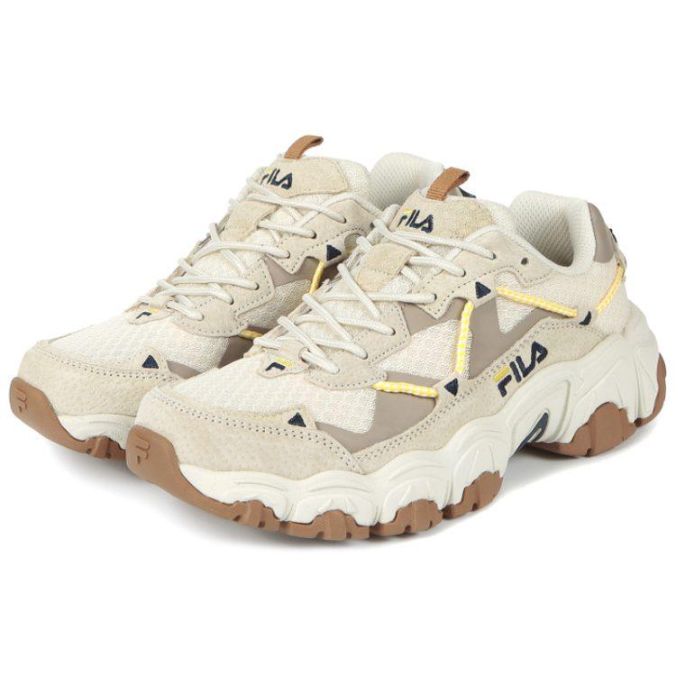 Fila Cat Paw 1 Textile, Synthetic Leather Cushioning Breathable Lightweight Low Top Casual Shoes Unisex Beige Brown 1JM01248_926