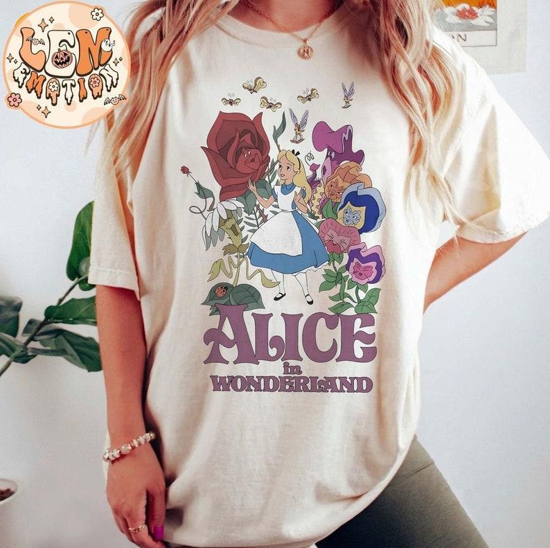 Retro Alice in Wonderland Comfort Colors Shirt Vintage Disney Princess Alice 90s Shirt Disney Adventures in Wonderland S