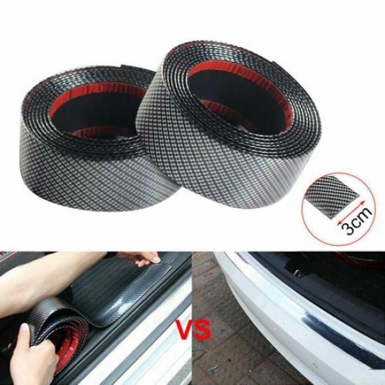 Carbon Fiber Car Rubber Edge Guard Strip Door Sill Protector Sticker Accessories