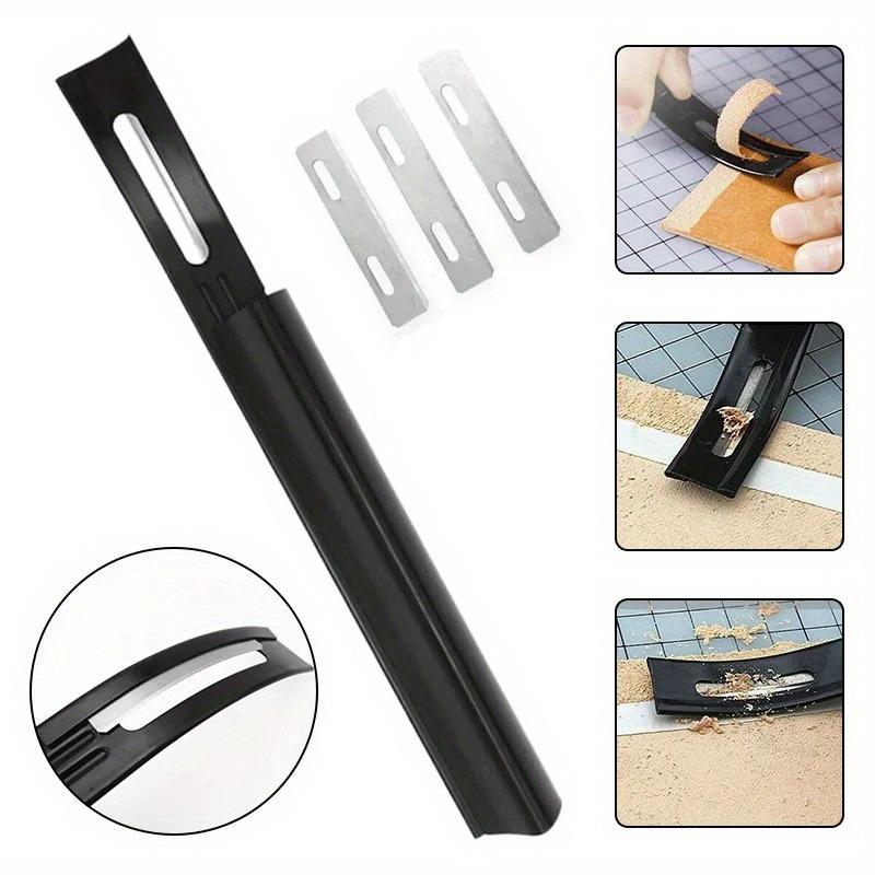 Black Metal Leather Safety Beveler Kits DIY Carving Tool with Replacement Blade Thinning Leather Cutting Scratch Craft Skiving