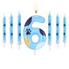 Blue Dog Paw Candles Number 1-7 Birthday Cake Decorations Cake Cupcake Topper for Boy and Girl Birthday Decoration