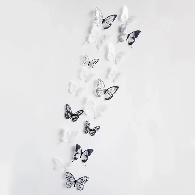 18pc/lot Crystal Butterflies 3d Wall Sticker Beautiful Butterfly Living Room for Kid Room Wall Decal Home Decoration WallSticker