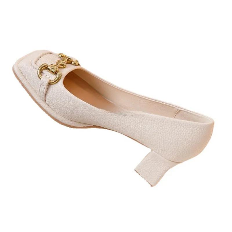 Mote 2024 sommer ny mote komfortable damesko med firkantet tå, casual, lav utringning