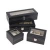 1 Stück Schwarze PU-Leder-Uhrenbox Vitrine Organizer Mit Glasdeckel mit Rahmen Und Herausnehmbarem Kissen Für Männer Und Frauen